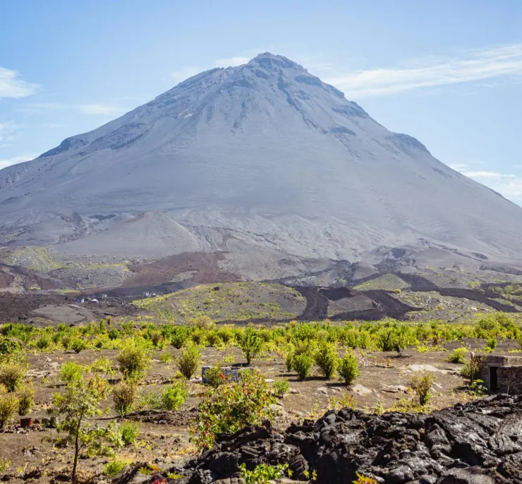 Farmland at the foot of Pico do Fogo in Chã das Caldeiras