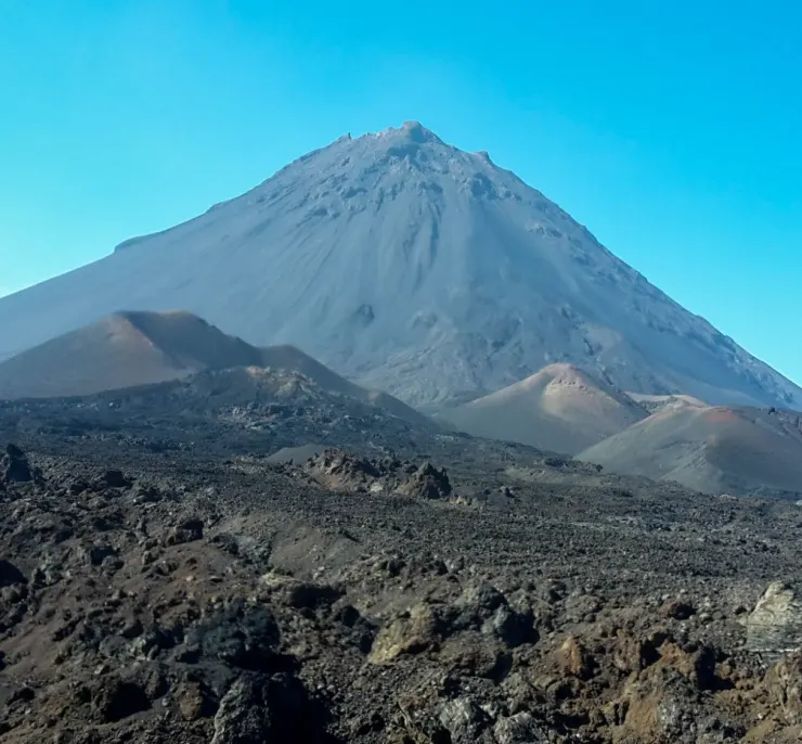 Hiking up Pico do Fogo volcano