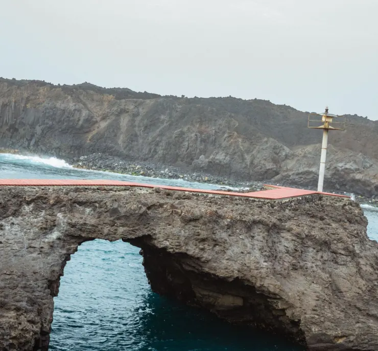 Natural lava arch on Fogo's coast