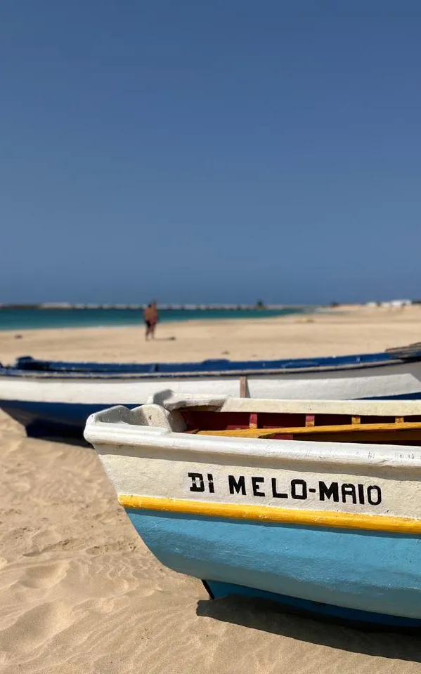 Traditional wooden boat on the beach